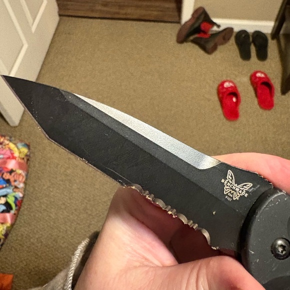 Benchmade Auto Stryker 154CM Tanto Partially Serrated Folding Knife - Used - Picture 5 of 7